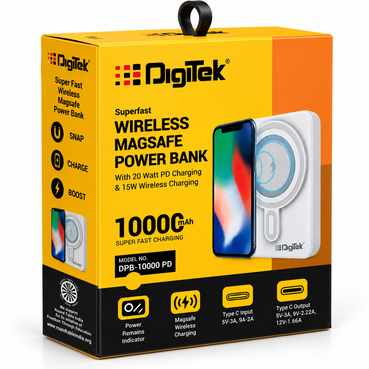 Snap. Charge. Go. – Digitek 10000mAh MagSafe Power Bank with 20W Fast Charging & 15W Wireless Power