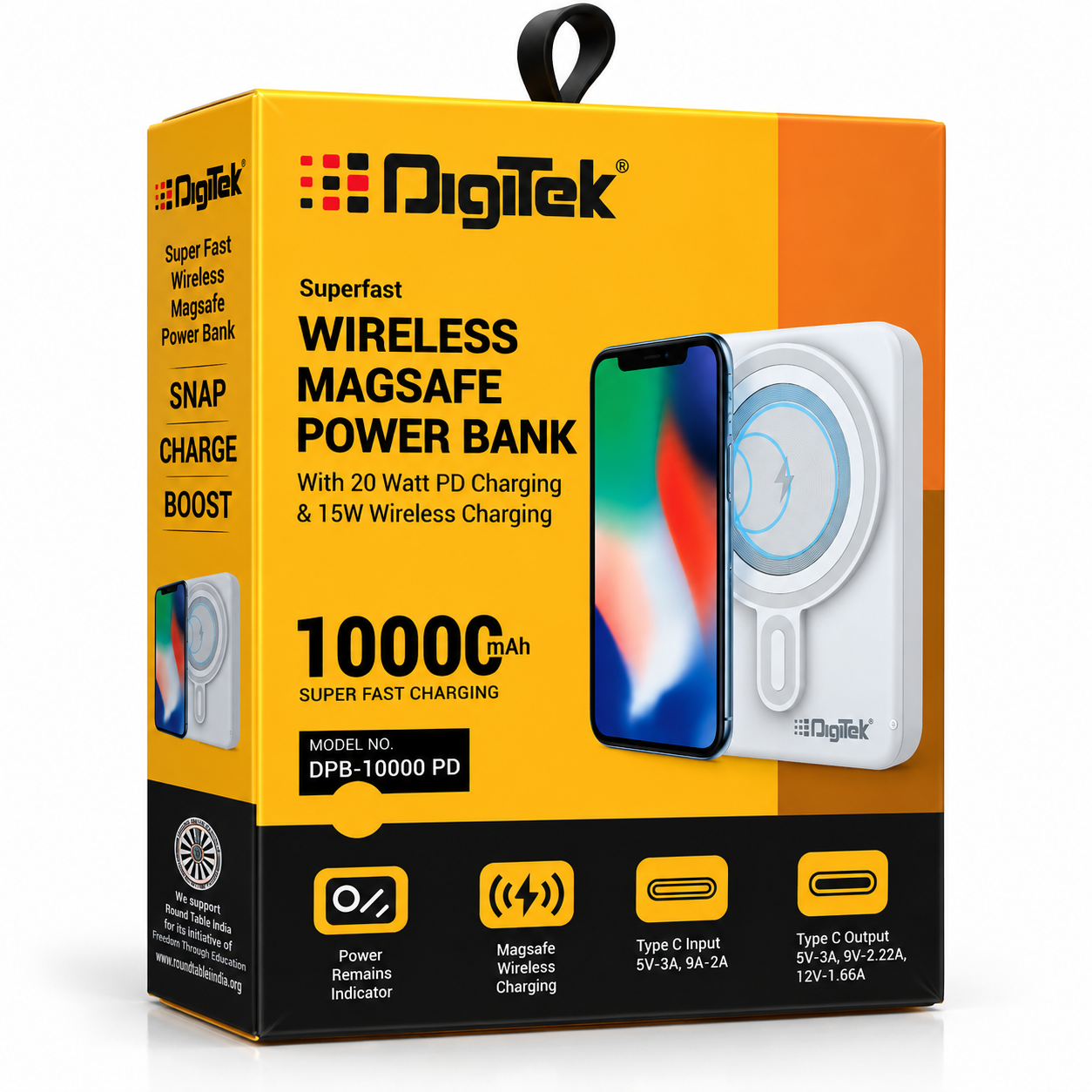 Snap. Charge. Go. – Digitek 10000mAh MagSafe Power Bank with 20W Fast Charging & 15W Wireless Power