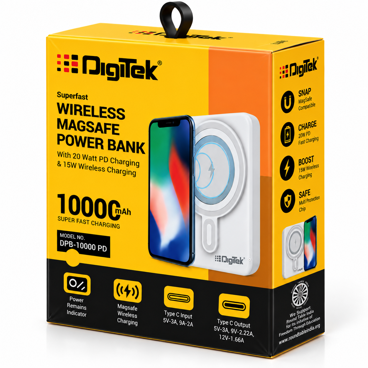 Snap. Charge. Go. – Digitek 10000mAh MagSafe Power Bank with 20W Fast Charging & 15W Wireless Power