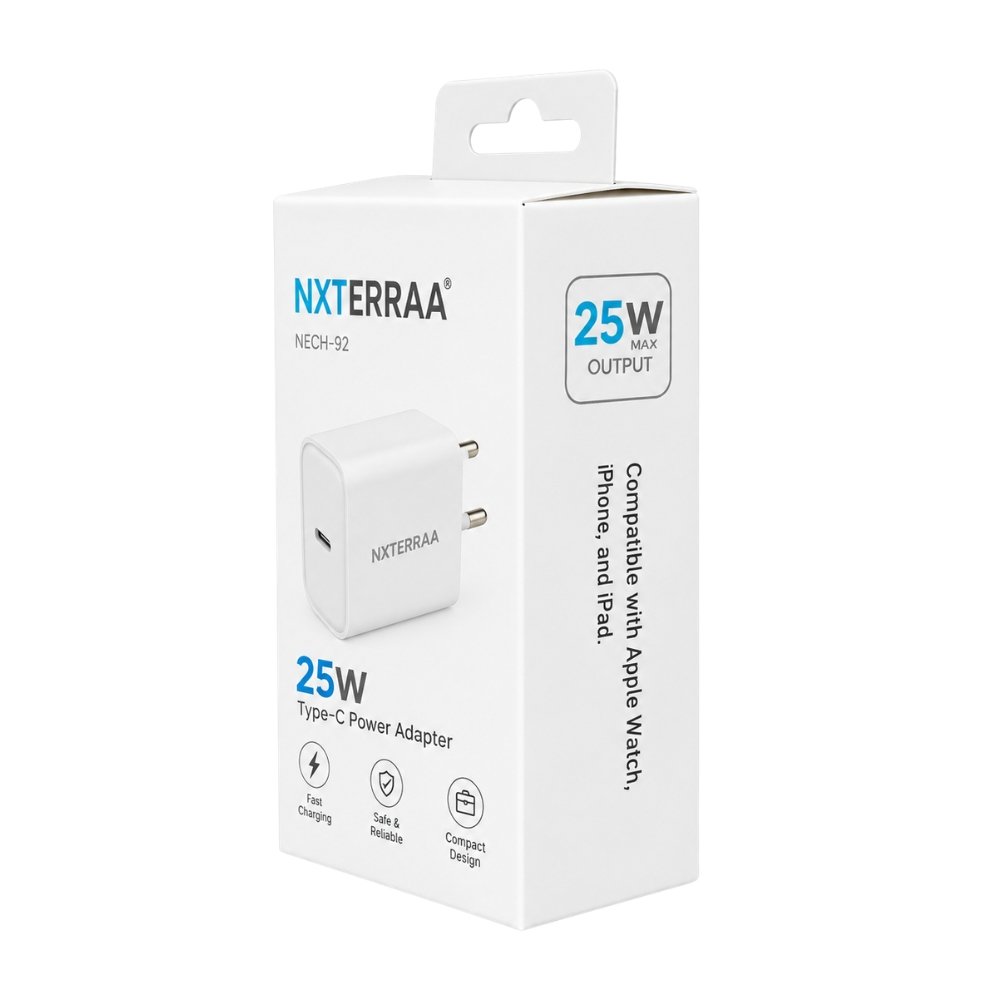 NXTERRAA NECH-92 25W Type-C PD Fast Charger Power Adapter – White